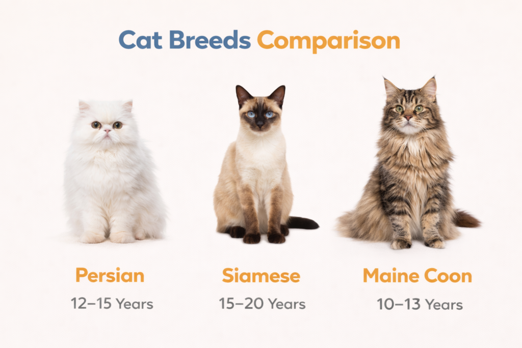 cat breeds comparison chart