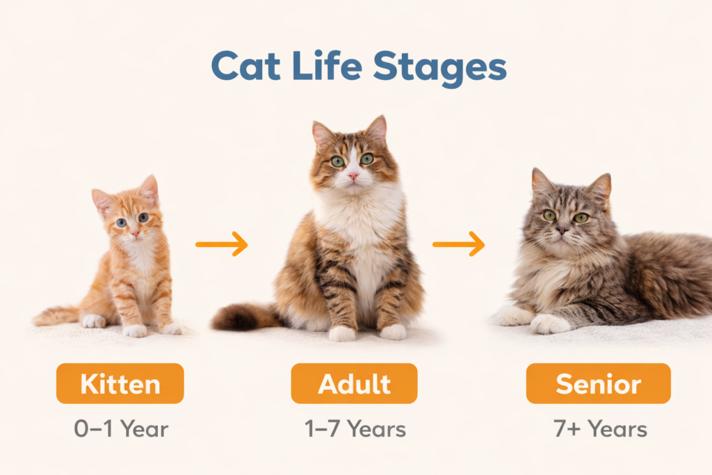 cat life stages infographic