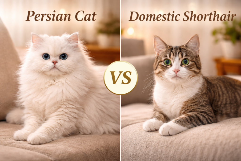 cat showdown persian vs domestic shorthair
