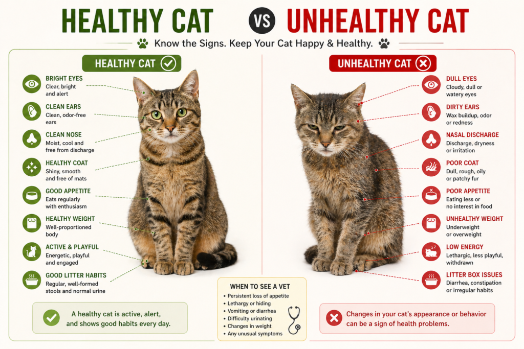 signs of a healthy cat 