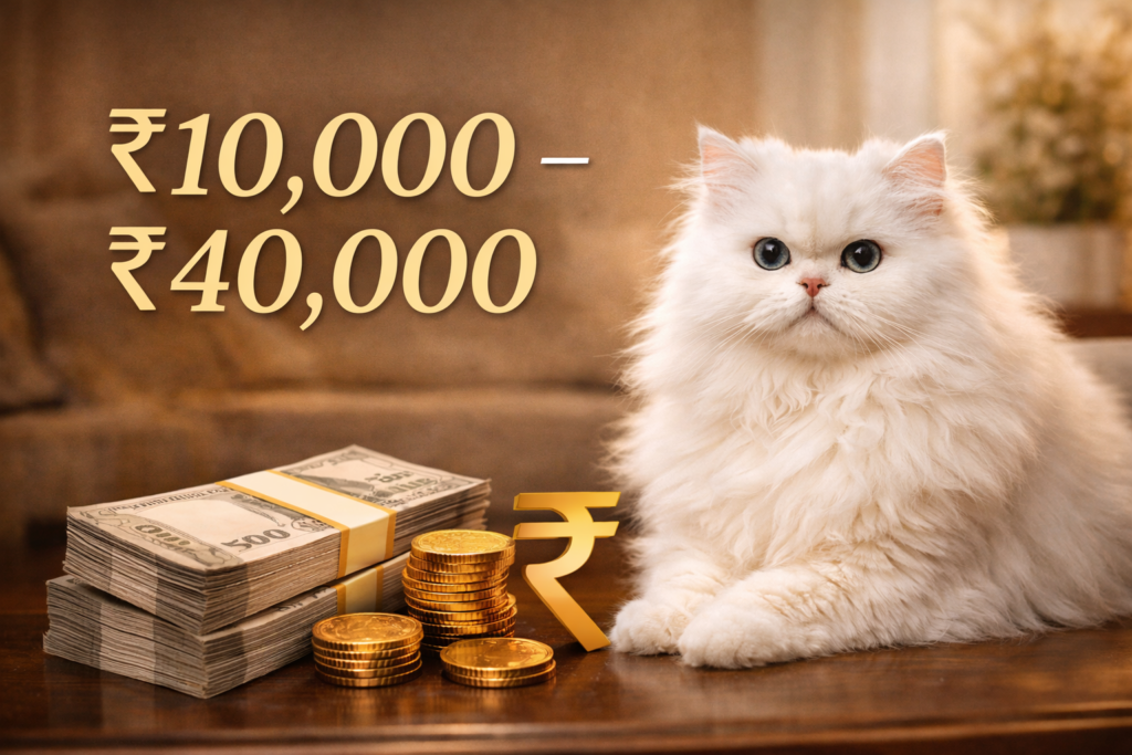 persian cat with gold and notes