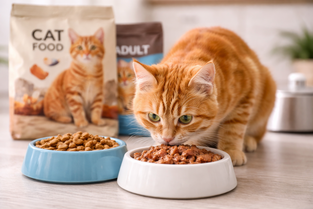 Cat Care Tips for Beginners: What Every First-Time Cat Owner Should Know? tabby cat enjoying its meal